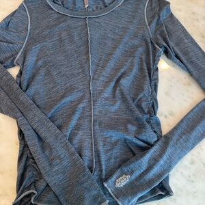 FP Movement by Free People Heathered Blue Long Sleeve Active Top